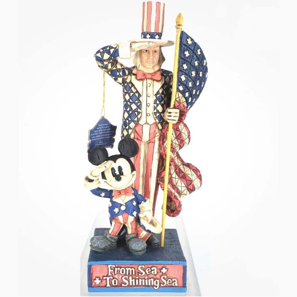 Jim Shore Disney Patriotic Uncle Sam and Mickey Mouse Figurine